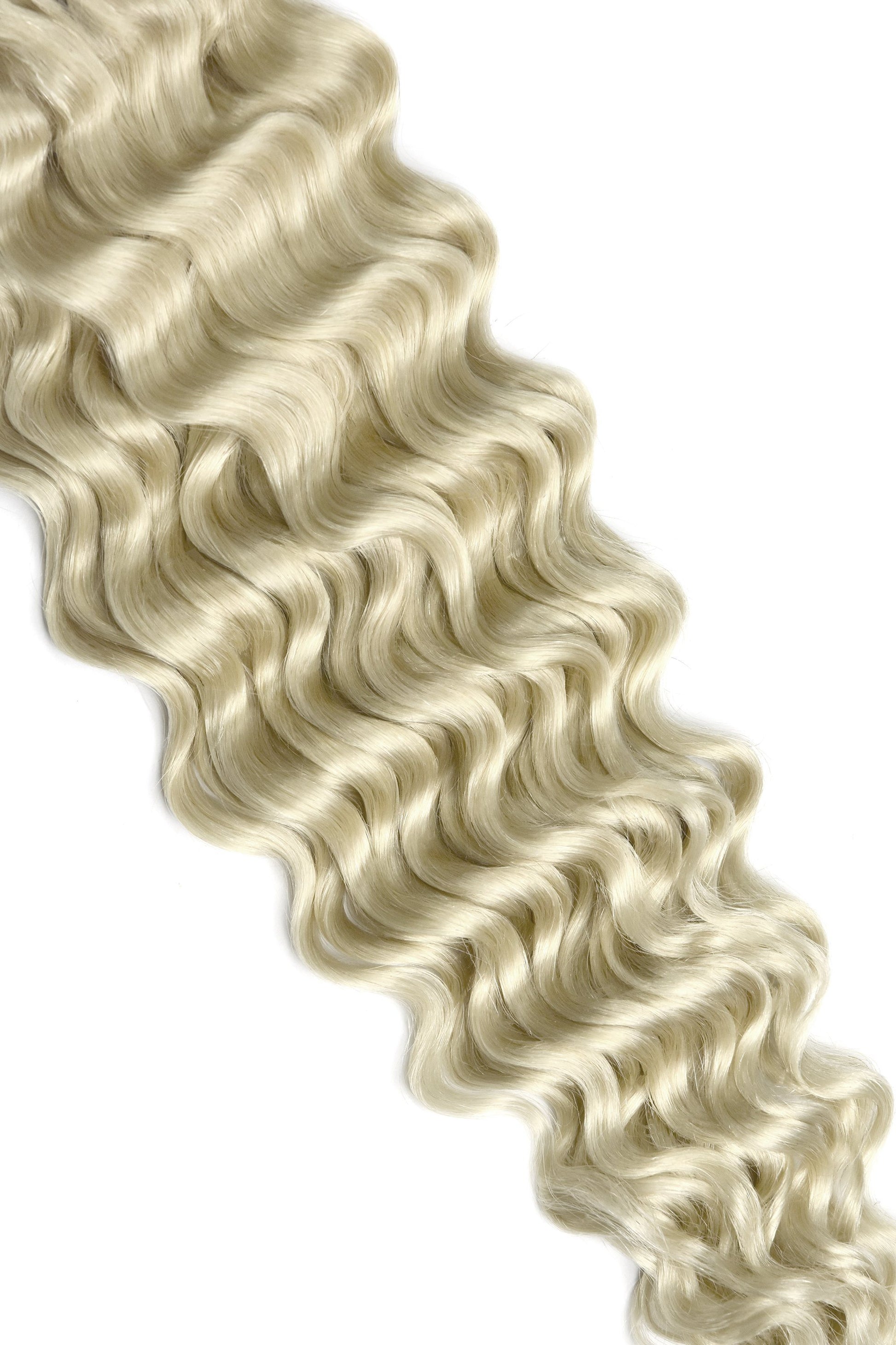 Curly Full Head Remy Clip in Human Hair Extensions - Ice Blonde Curly Clip In Hair Extensions cliphair 