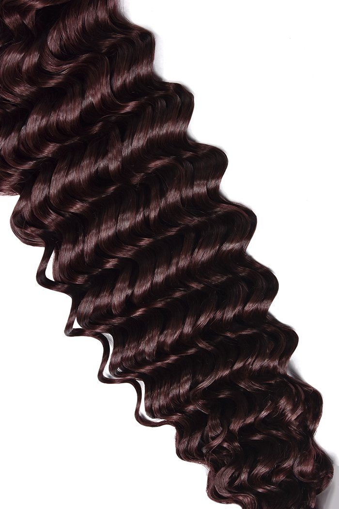 Curly Full Head Remy Clip in Human Hair Extensions -Mahogany Red (#99J) Curly Clip In Hair Extensions cliphair 