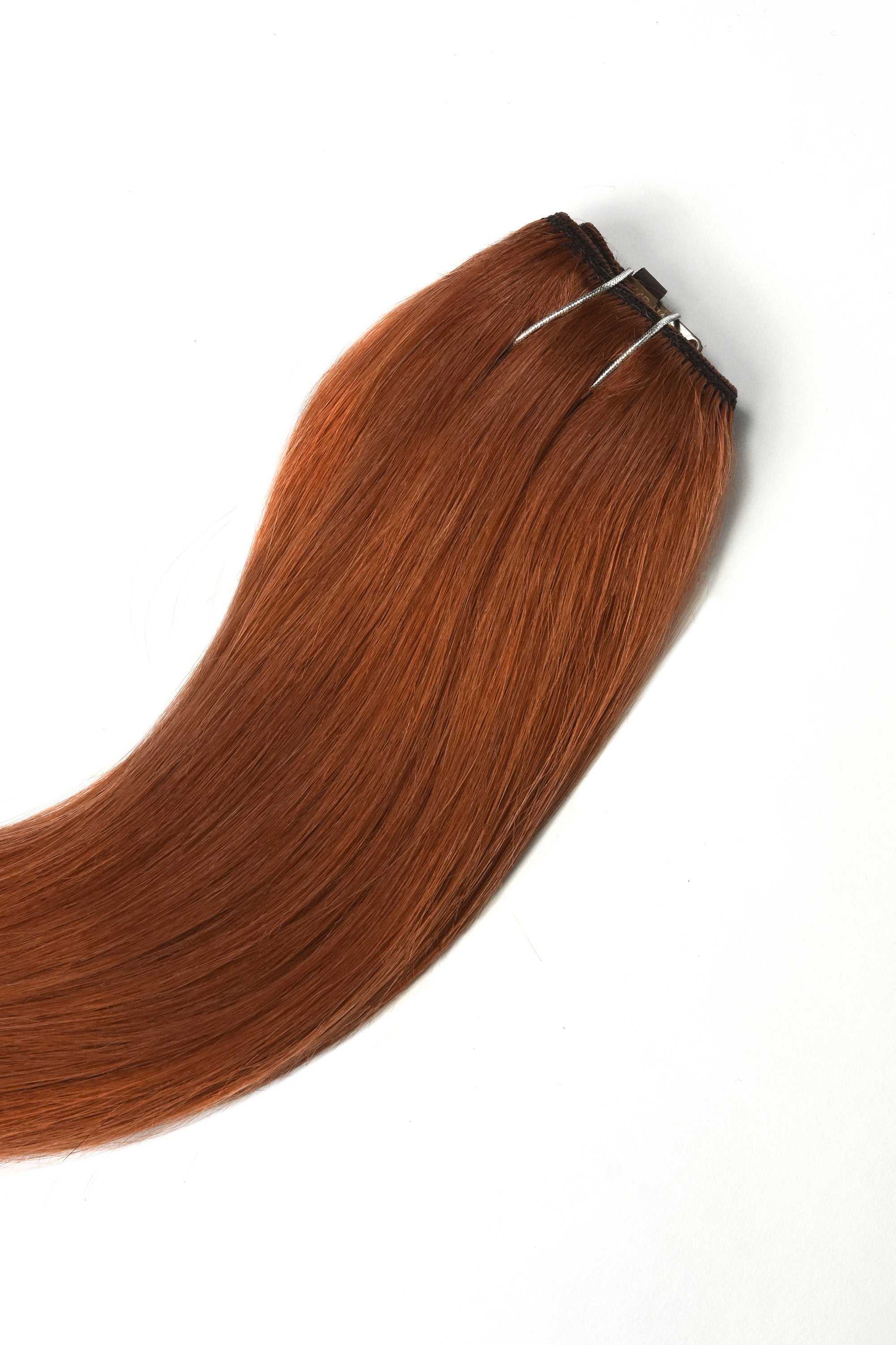 Flaming Ginger 350 Quad Weft Clip In Human Hair Pieces