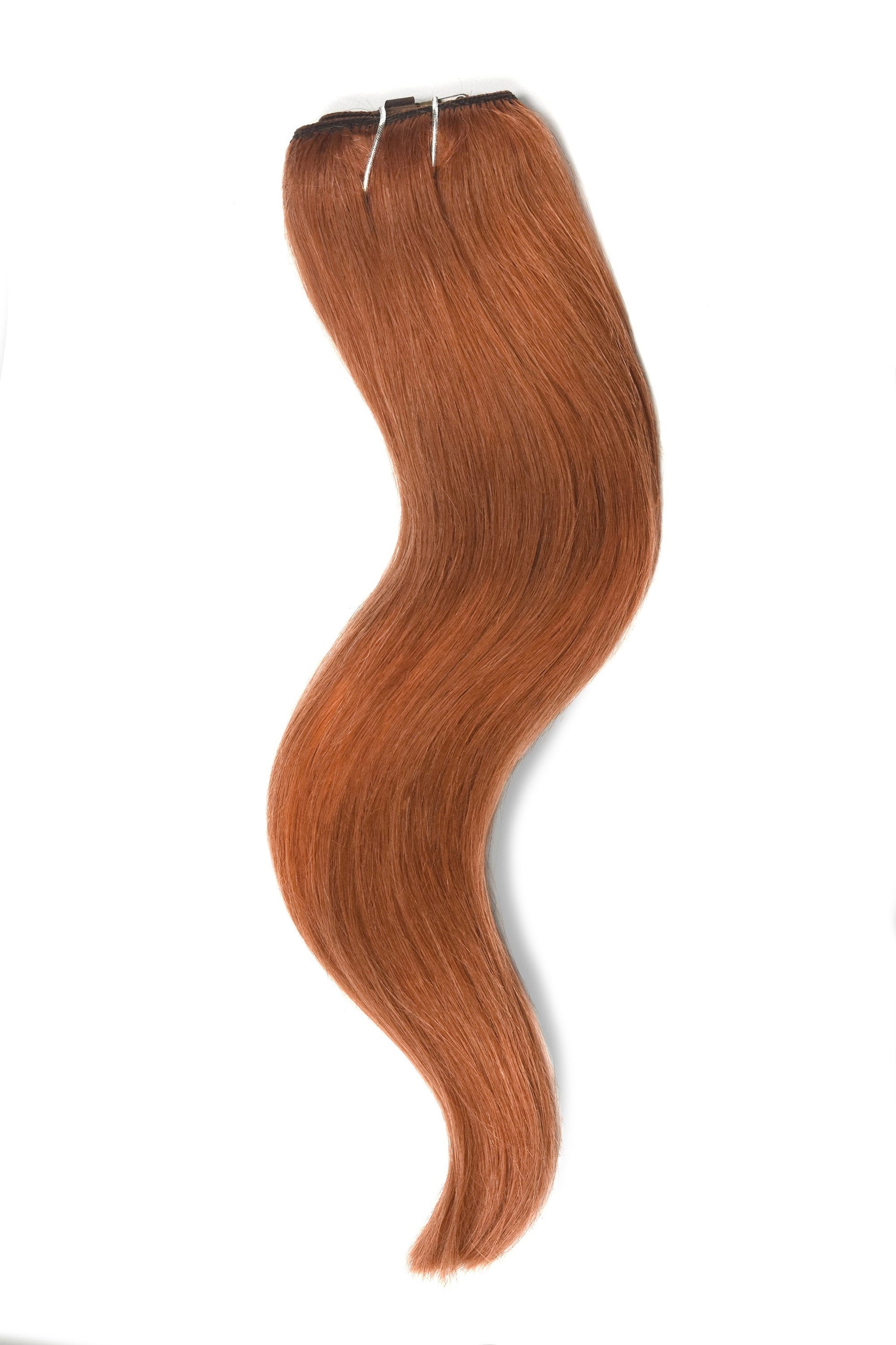 Quad Wefted Remy Clip in Human Hair Extensions - Ginger / Natural Red #350 Quad Weft Pieces cliphair 